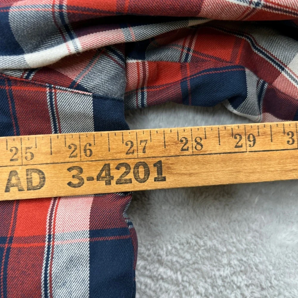 Adidas Insulated Plaid Jacket XL Red Navy Hiking Quilted Shacket F95730 Deebo - Picture 10 of 10